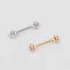 MULTI CZ BAROQUE ANTIQUE CLUSTER 316L SURGICAL STEEL NIPPLE RING